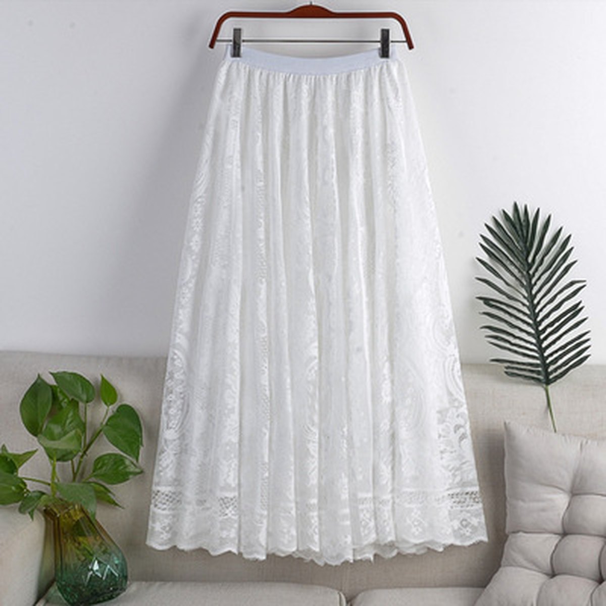 Women's Lace Midi Skirt