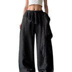 Women's Lace-panelled Wide-leg Pants