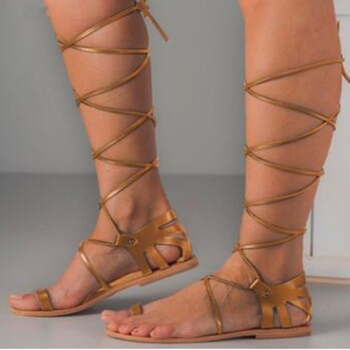 Women's Lace-Up Flat Sandals