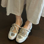 Women's Lace-up Mary Janes Bow Ballet Flats Casual