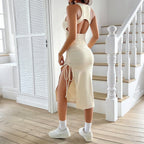 Women's Lace-up Sheath Maxi Dress
