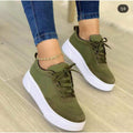 Women's Lace-up Shoes Flats Thick Bottom Mesh Sneakers