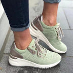 Women's Lace-up Sneakers Cozy Tinck-soled Sports Shoes