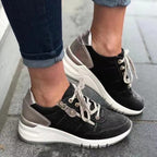 Women's Lace-up Sneakers Cozy Tinck-soled Sports Shoes