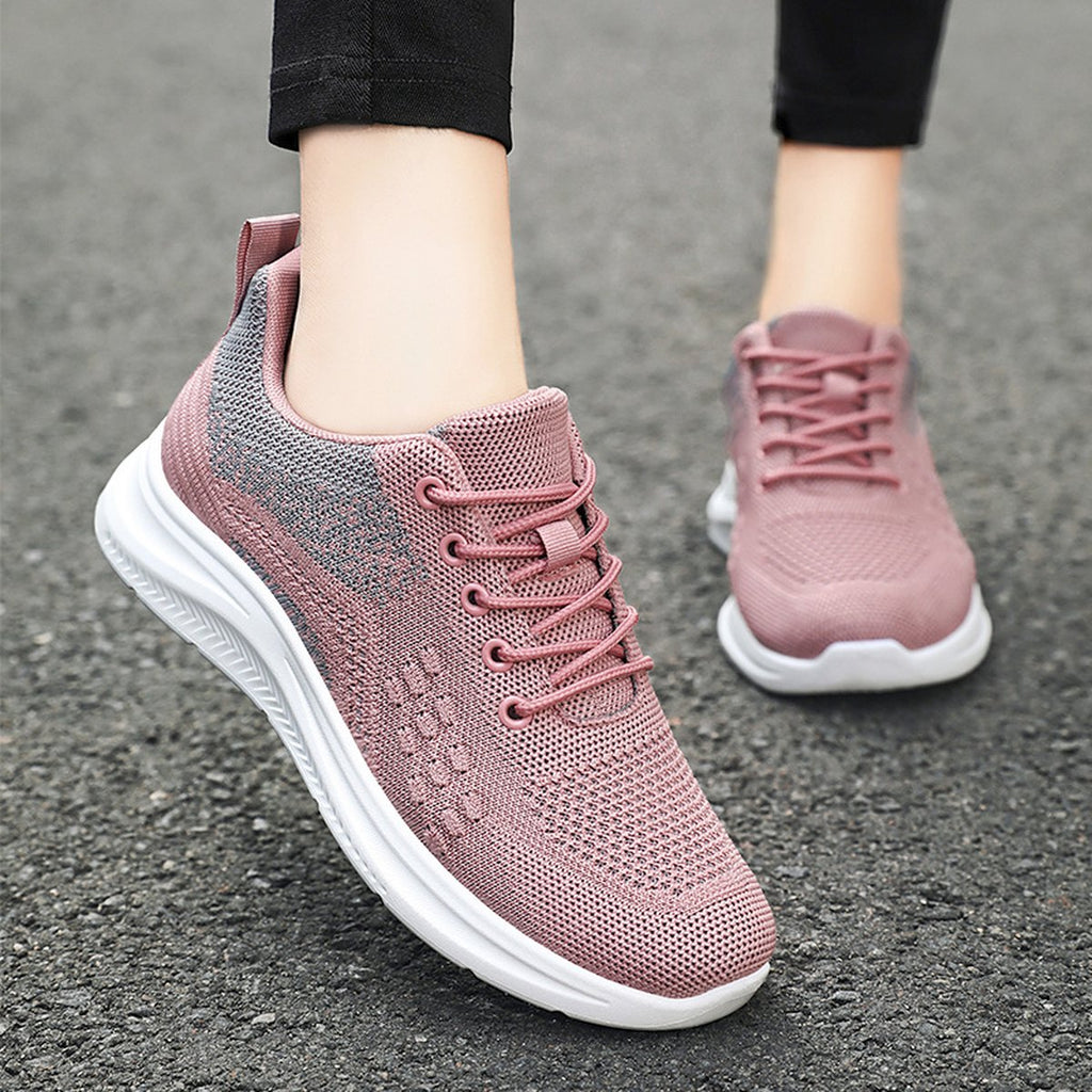 Women's Lace-up Sneakers Light Breathable Flats Shoes