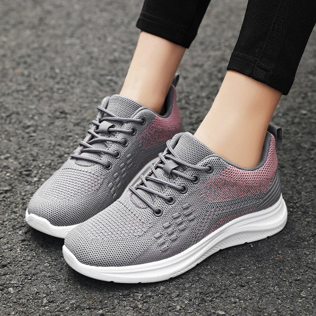 Women's Lace-up Sneakers Light Breathable Flats Shoes