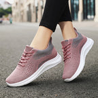 Women's Lace-up Sneakers Light Breathable Flats Shoes