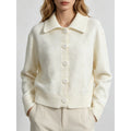Women's Lapel-neck Polka-dot Knit Top