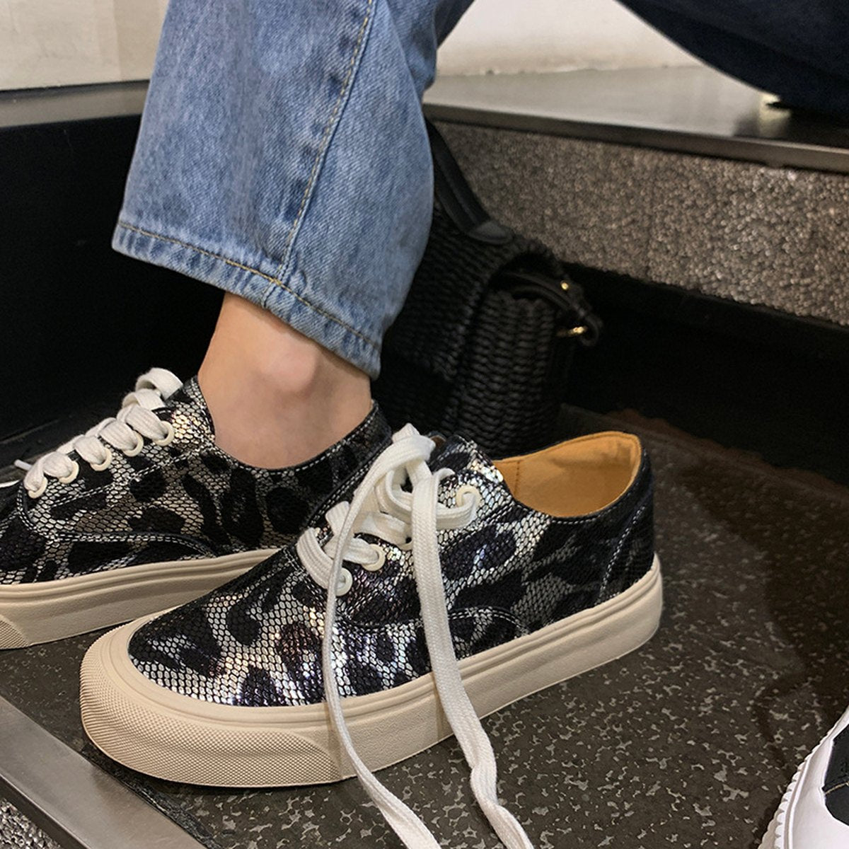 Women's Leopard Canvas Sneakers