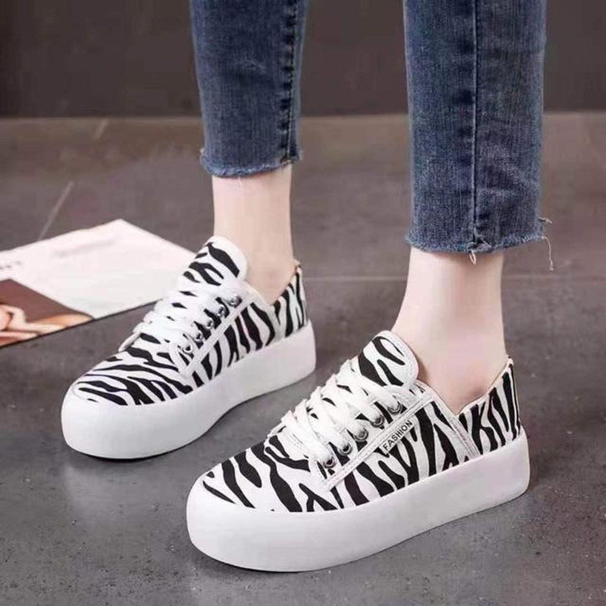 Women's Leopard Platform Sneakers