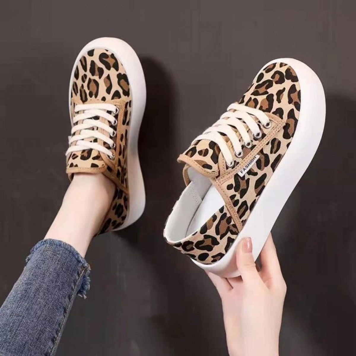 Women's Leopard Platform Sneakers