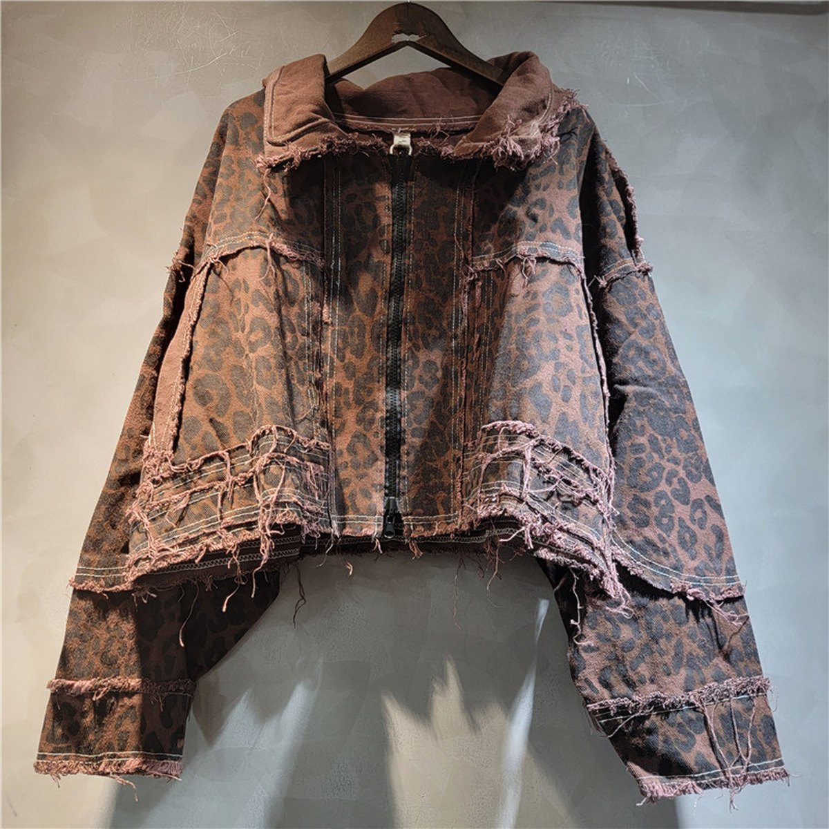 Women's Leopard-print Denim Jacket