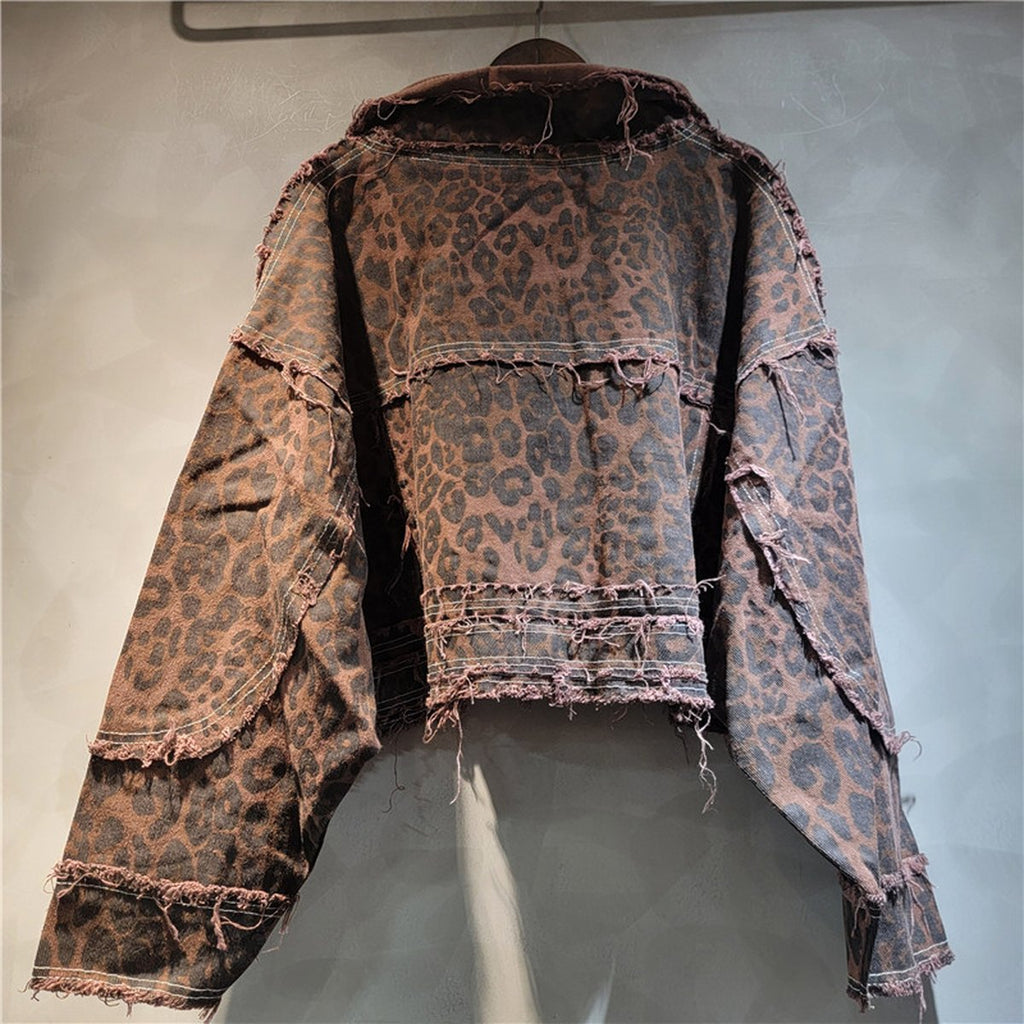 Women's Leopard-print Denim Jacket