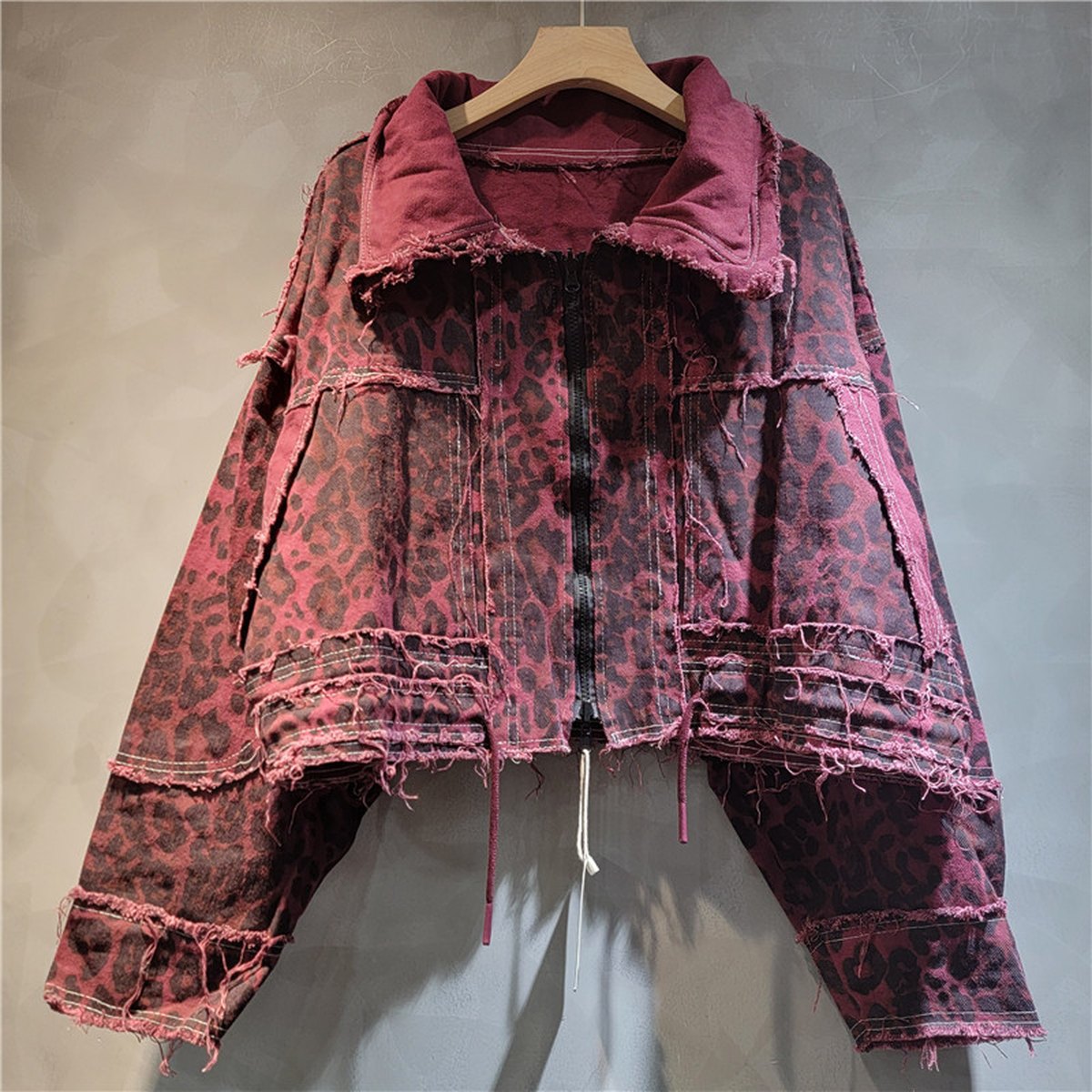 Women's Leopard-print Denim Jacket