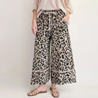 Women's Leopard Print Straight-leg Trousers