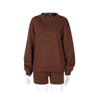 Women's Letter Embroidery Loose Casual Sweatshirt Fleece Pullovers