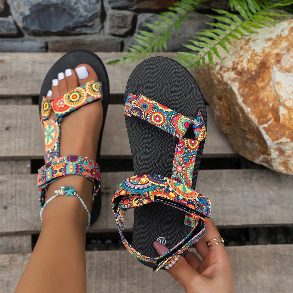 Women's Lightweight Flat Roman Round Toe Beach Sandals