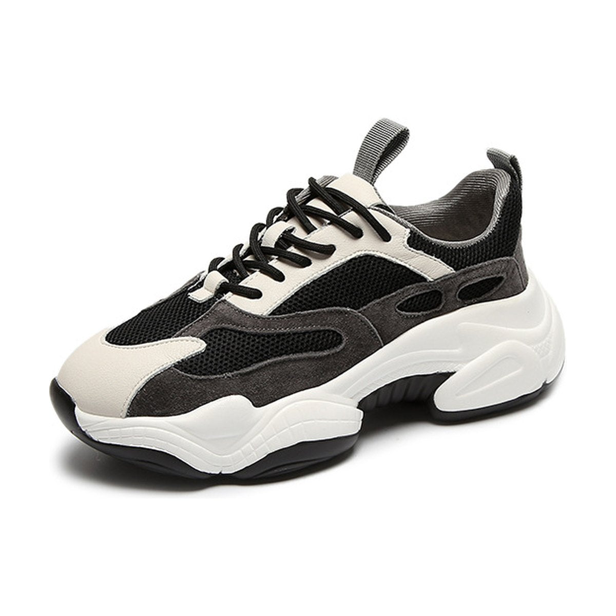 Women's Lightweight Thick-soled Increased Lace-up Casual Sneakers