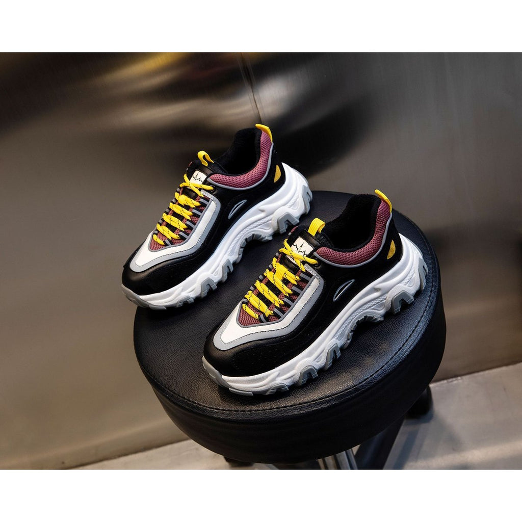 Women's Lightweight Thick-soled Increased Lace-up Casual Sneakers
