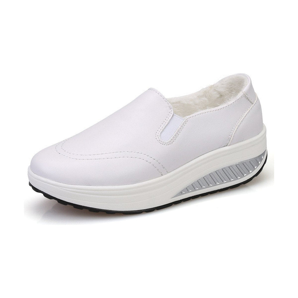 Women's Loafers Leather White Shoes