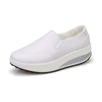 Women's Loafers Leather White Shoes