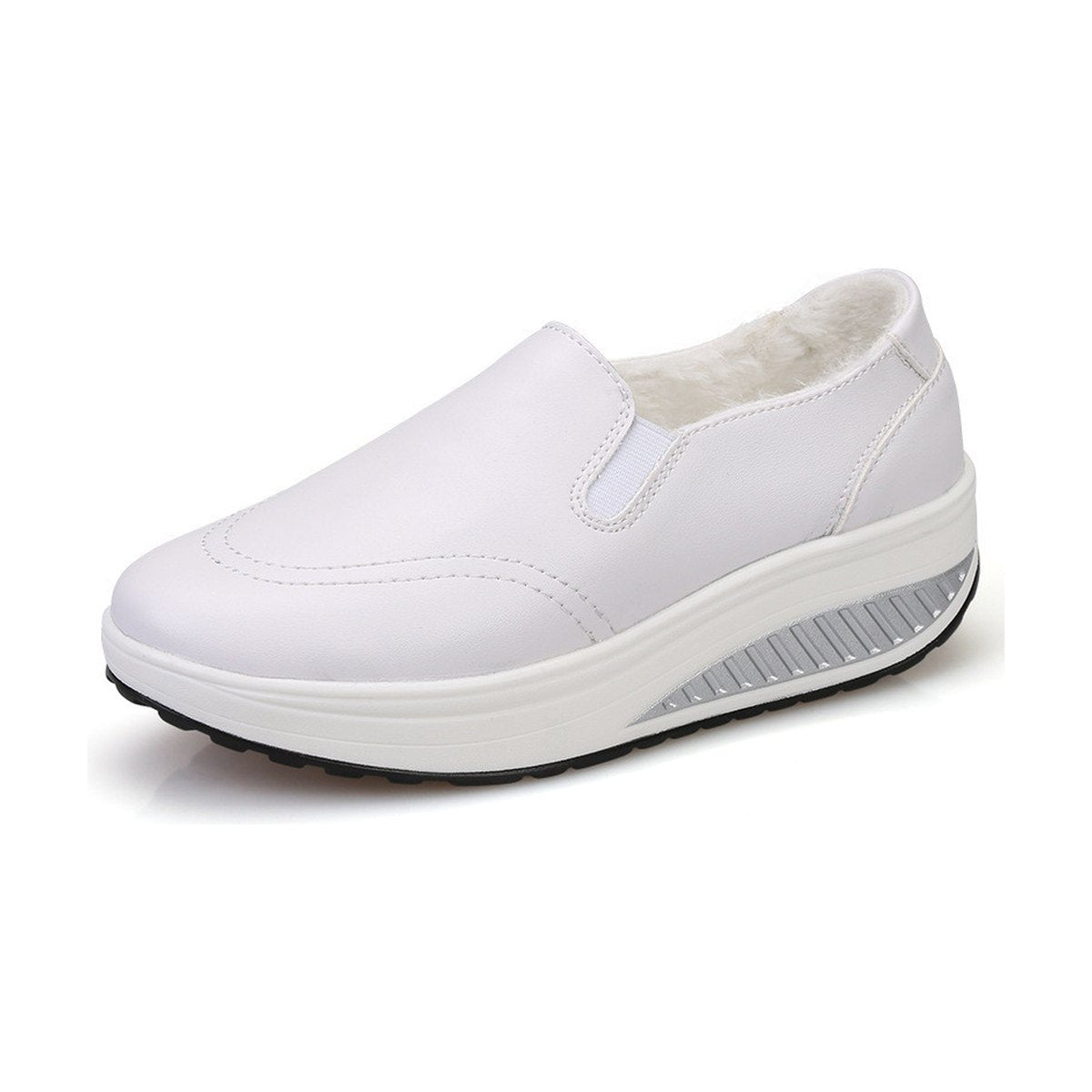 Women's Loafers Leather White Shoes