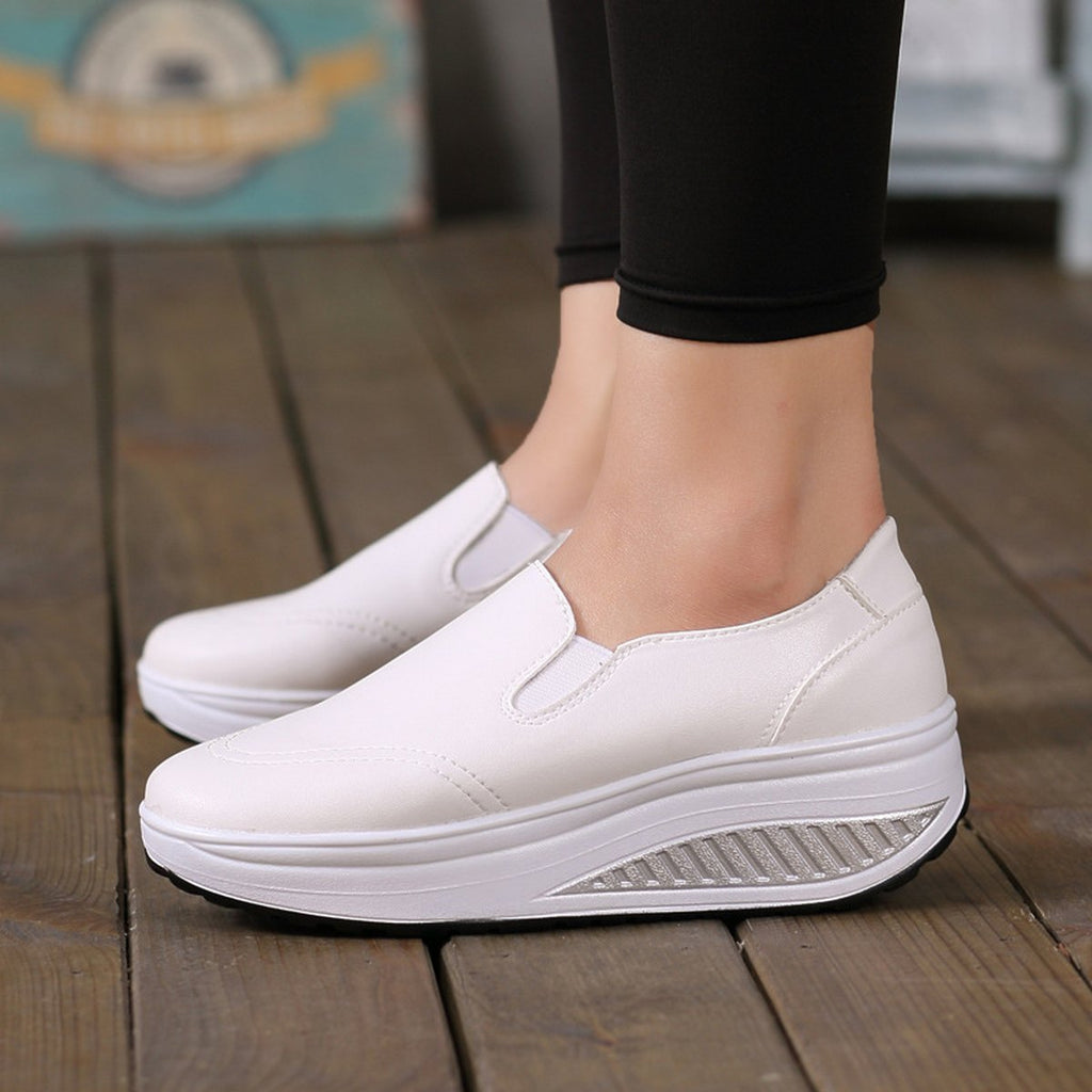 Women's Loafers Leather White Shoes