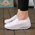 Women's Loafers Leather White Shoes