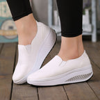 Women's Loafers Leather White Shoes