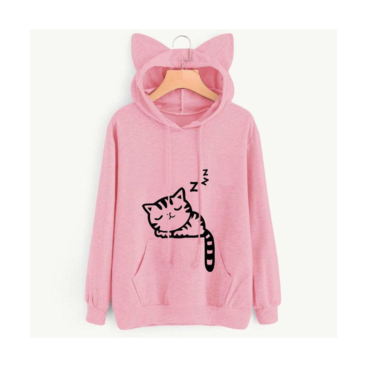 Women's Long Sleeve Sweatshirt Hoodies Casual Crop Top