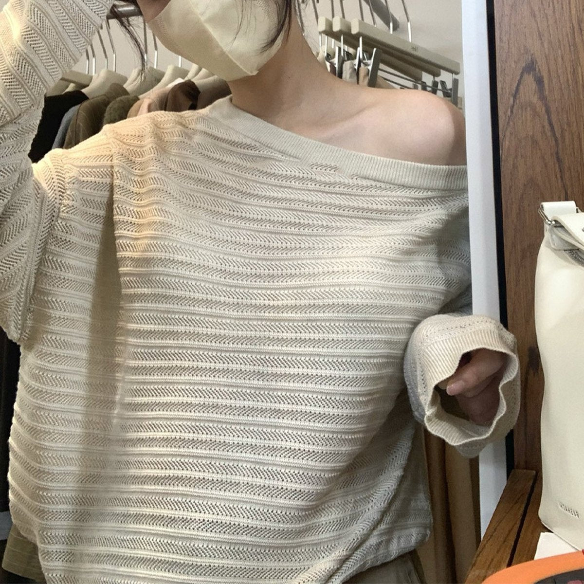 Women's Loose-fitting Versatile Off-shoulder Knit Top