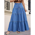 Women's Low-rise Distressed Denim Skirt