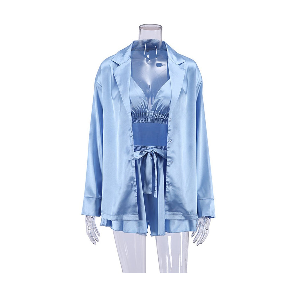 Women's Luxury Comfortable Pajamas 3 Piece Loungewear Set