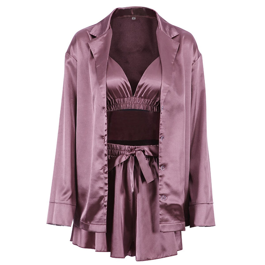 Women's Luxury Comfortable Pajamas 3 Piece Loungewear Set