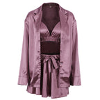 Women's Luxury Comfortable Pajamas 3 Piece Loungewear Set