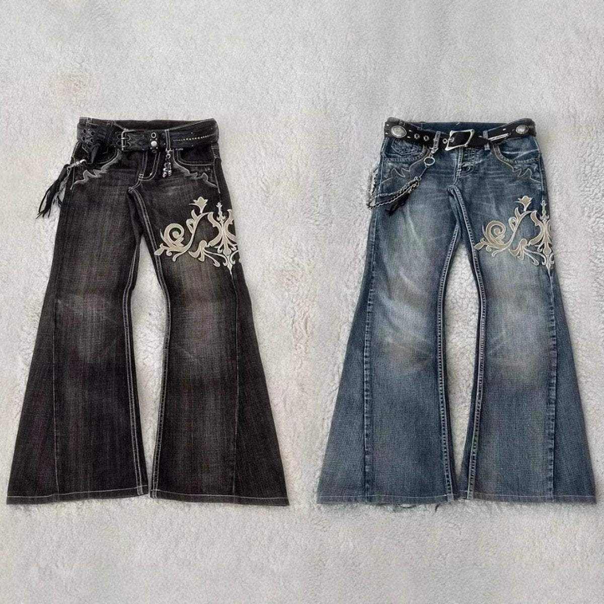 Women's Machine Embroidery Jeans
