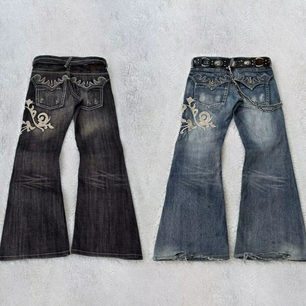 Women's Machine Embroidery Jeans