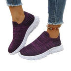 Women's Mesh Flyknit Low-top Slip-on Sneakers Thick Platform
