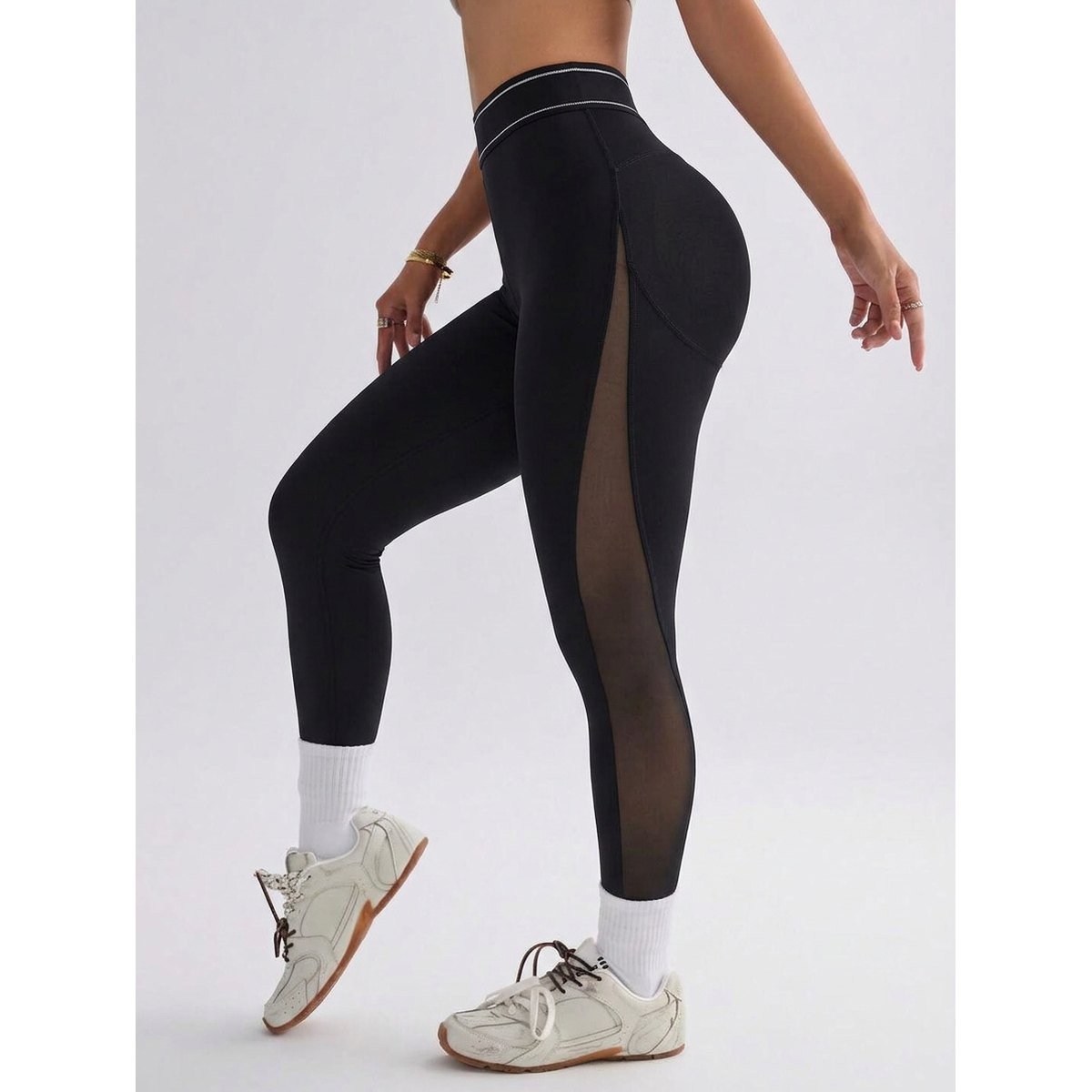 Women's Mesh-panel Sports Leggings