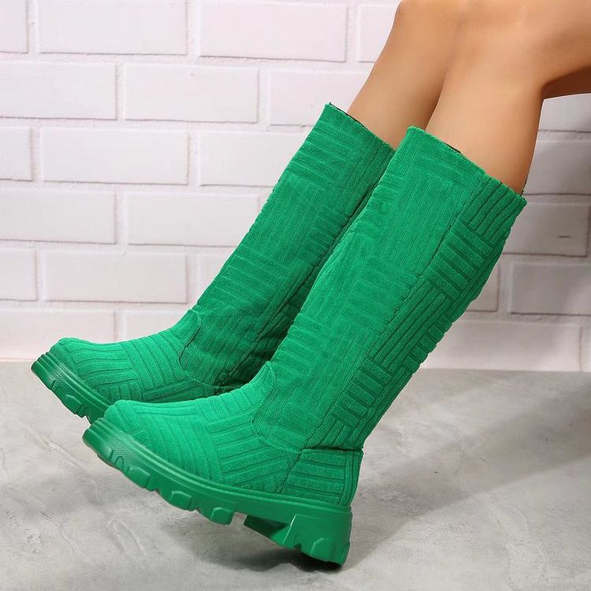 Women's Mid Calf Boots Platform Western Shoes