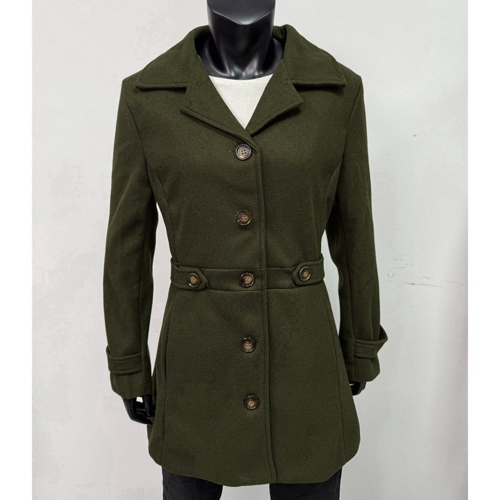Women's Mid Length Plus Size Wool Coat Lined
