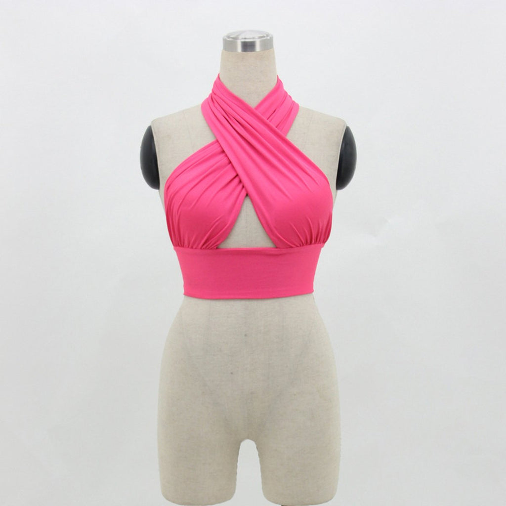 Women's Multipurpose Tank Top Halter Neck Backless Strap