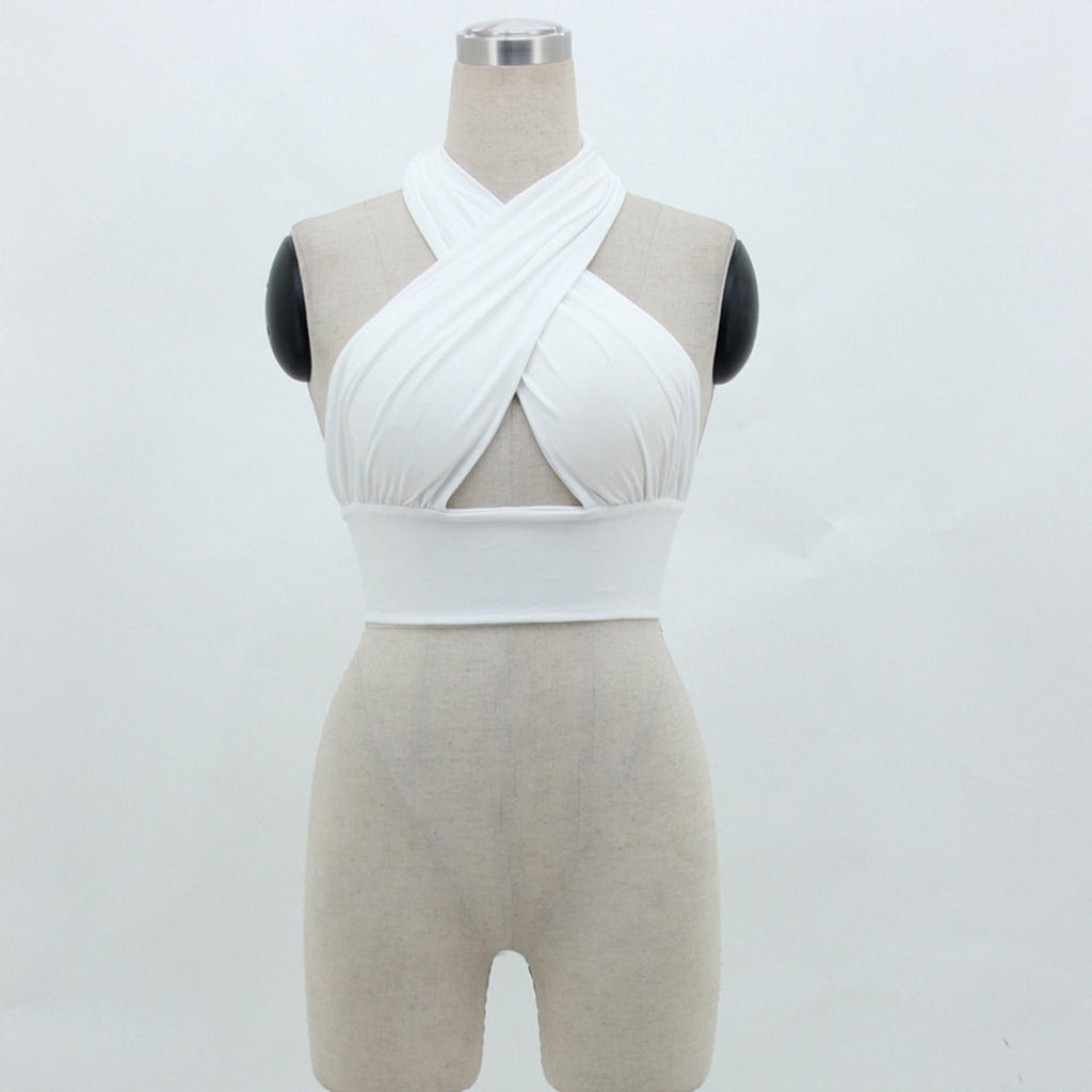 Women's Multipurpose Tank Top Halter Neck Backless Strap