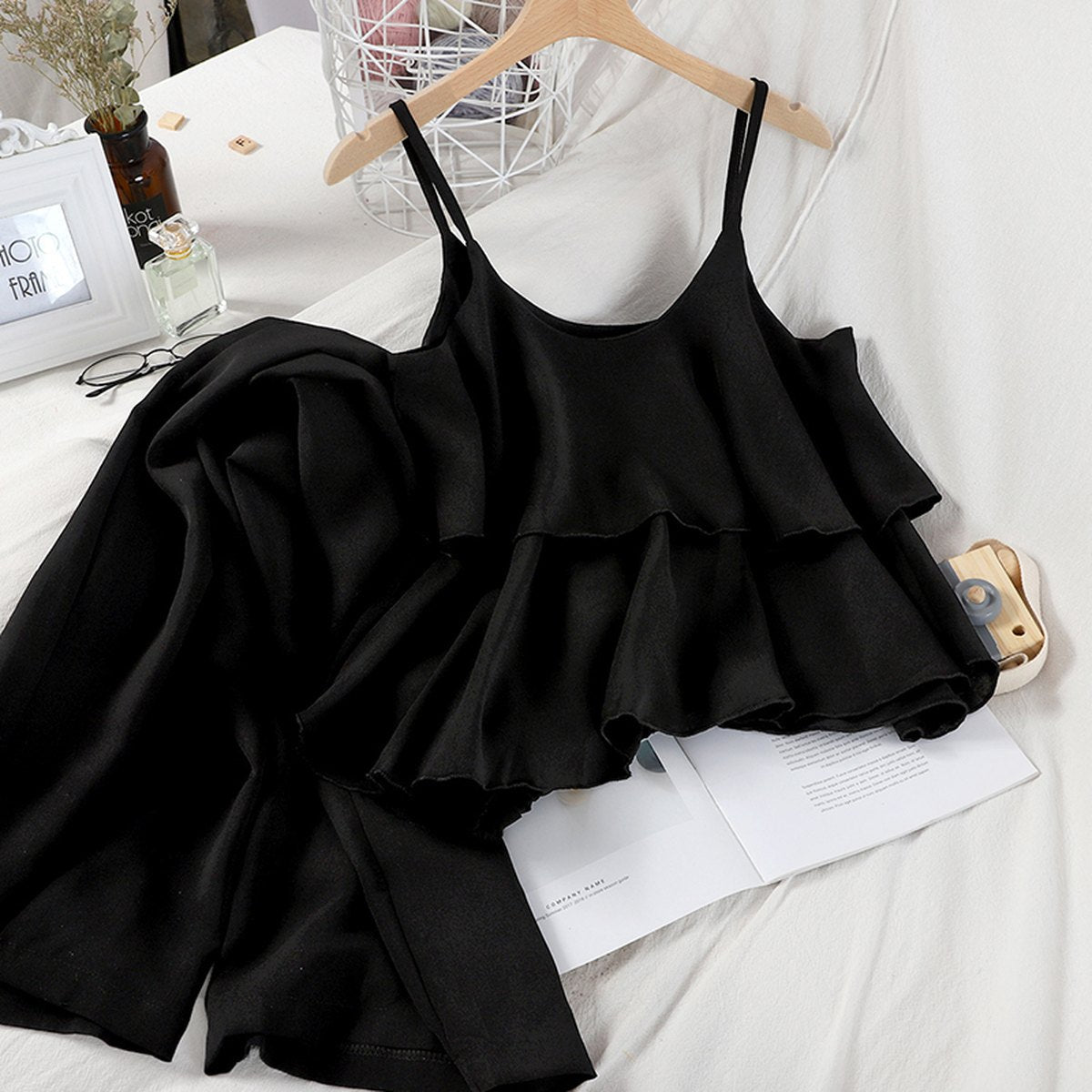 Women's Nine-point Pants Wide-leg Two-piece