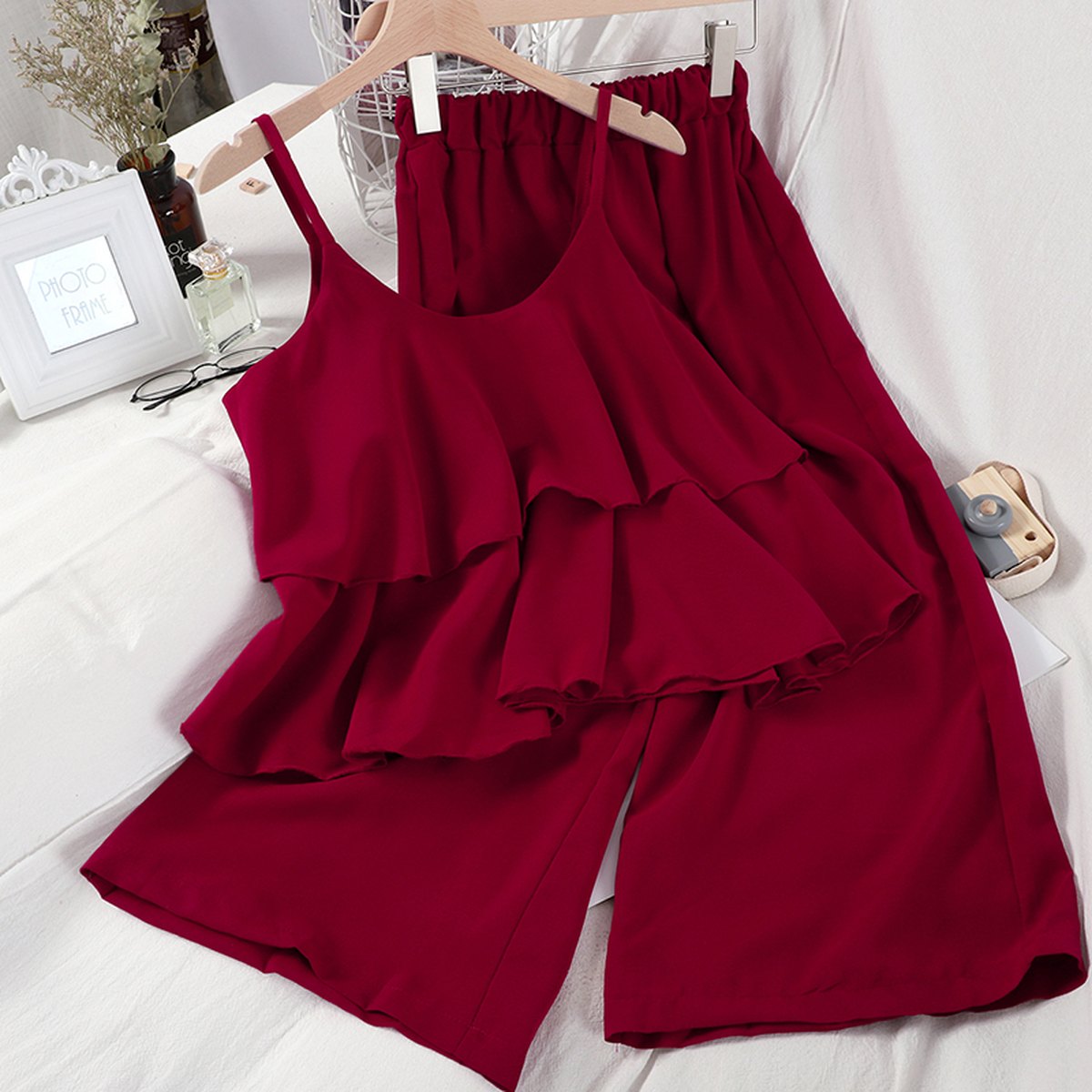 Women's Nine-point Pants Wide-leg Two-piece