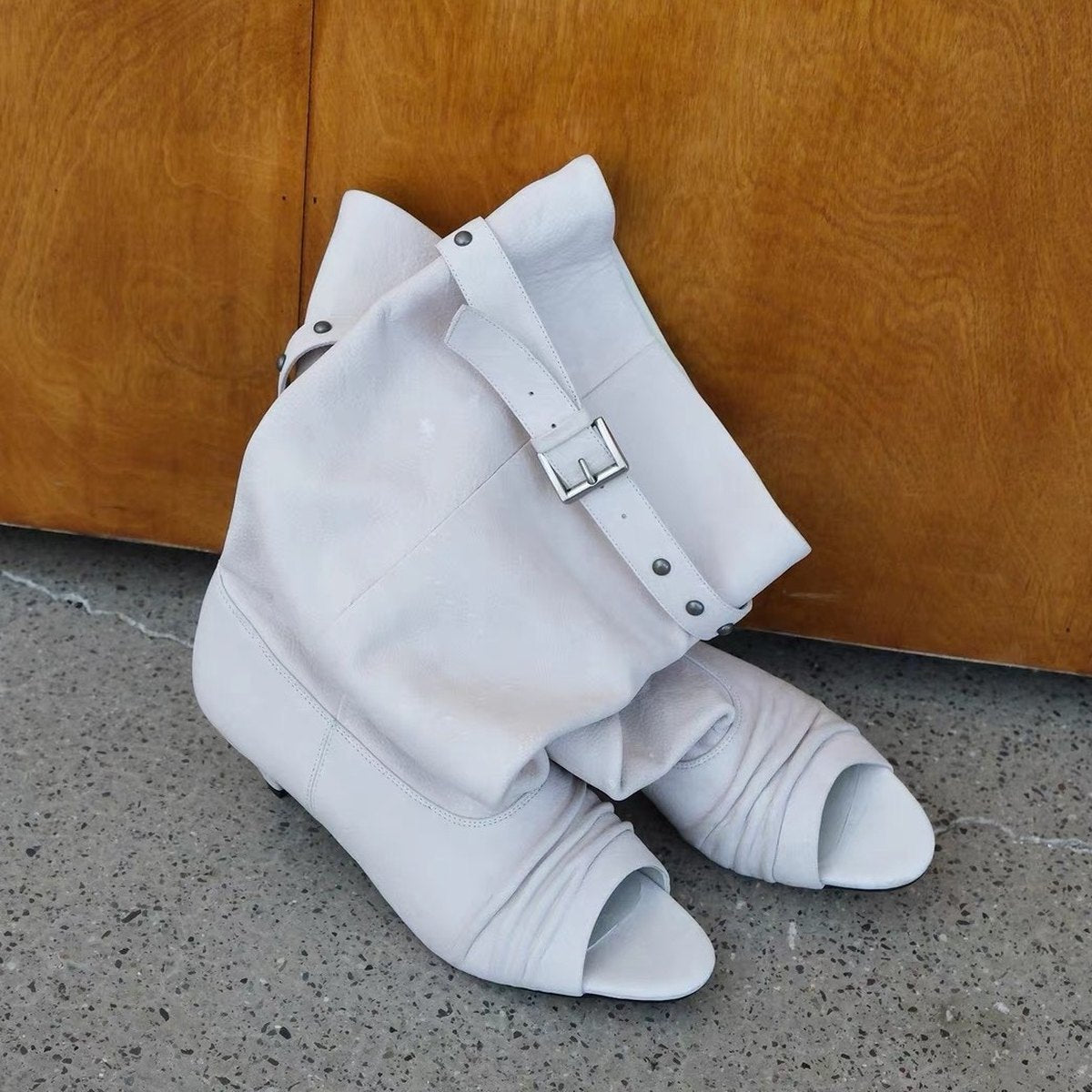 Women's Over- -knee Wide-leg Thigh-high Boots Chunky Heel