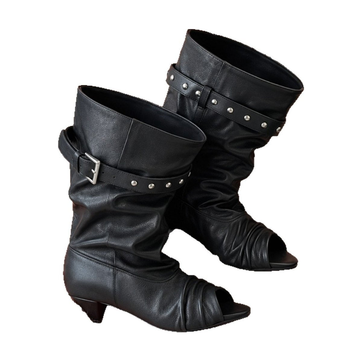 Women's Over- -knee Wide-leg Thigh-high Boots Chunky Heel