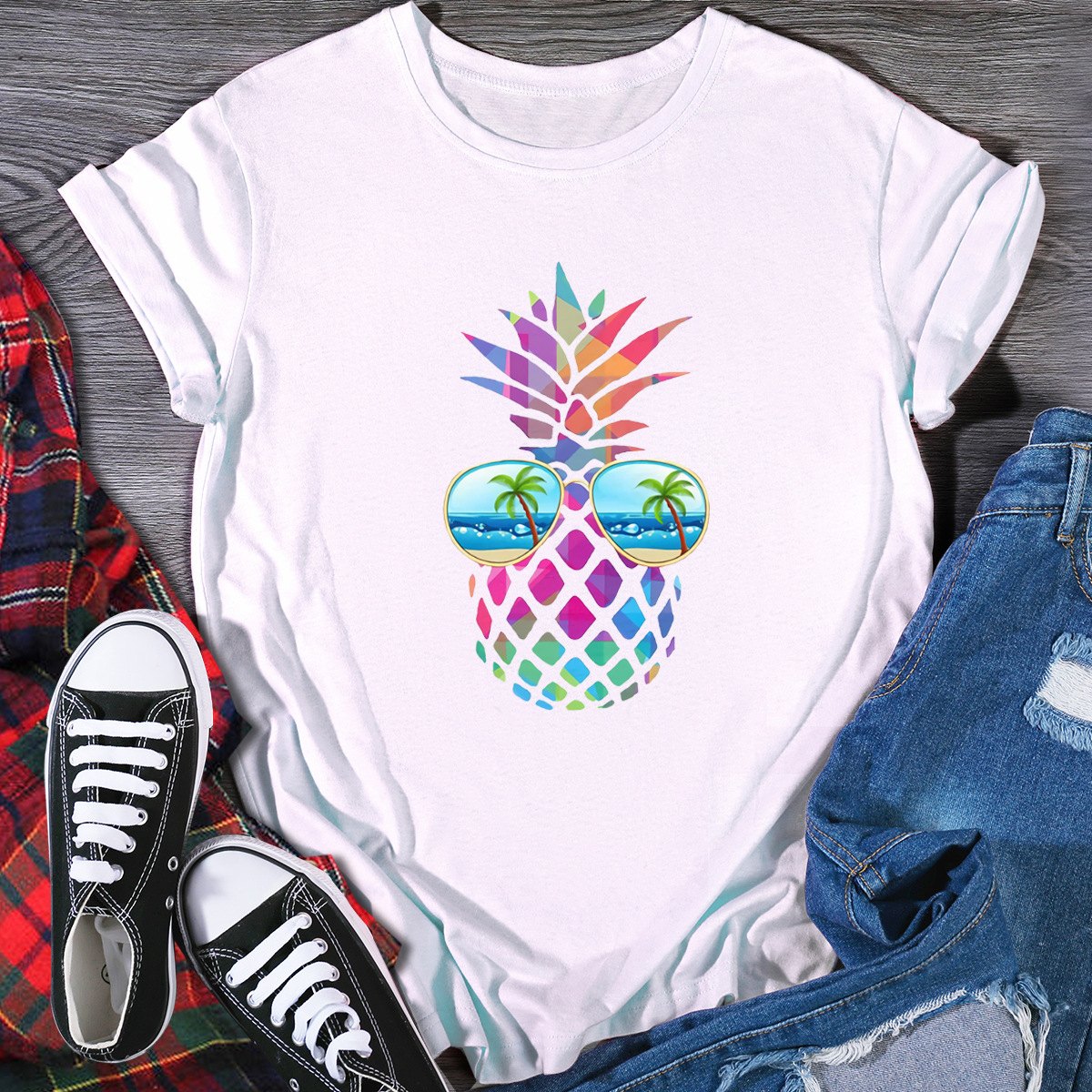 Women's Pineapple Print T-Shirt