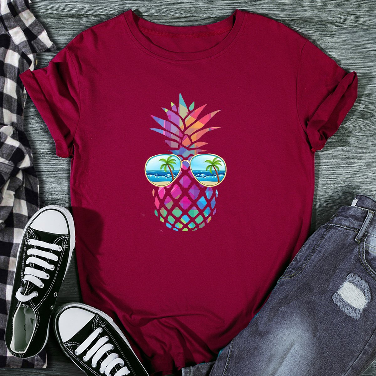 Women's Pineapple Print T-Shirt