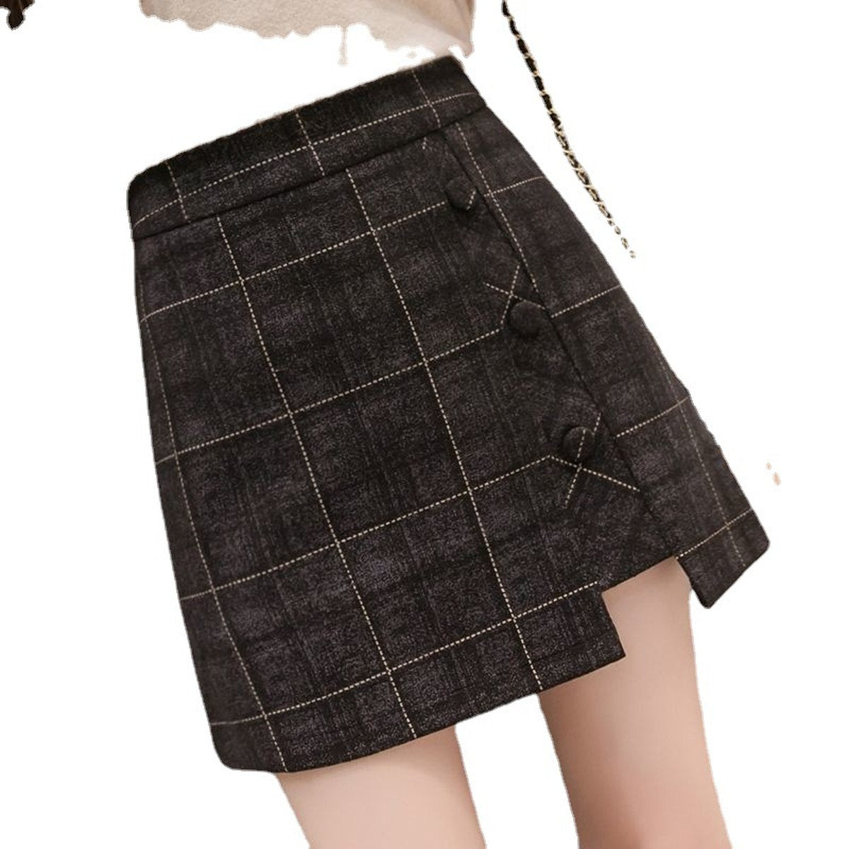 Women's Plaid Wool Mini Skirt